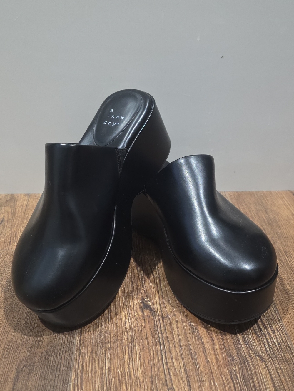 a new day Black Platform 6.5 Clog Mules
